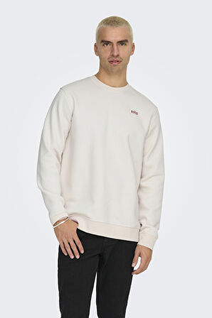 Only & Sons Dawson Bisiklet Yaka Erkek Krem Sweatshirt - 22033193