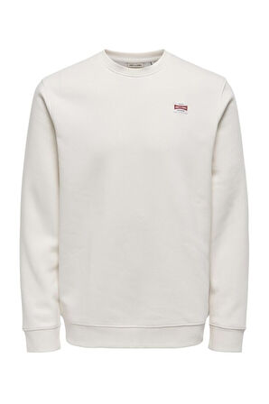 Only & Sons Dawson Bisiklet Yaka Erkek Krem Sweatshirt - 22033193