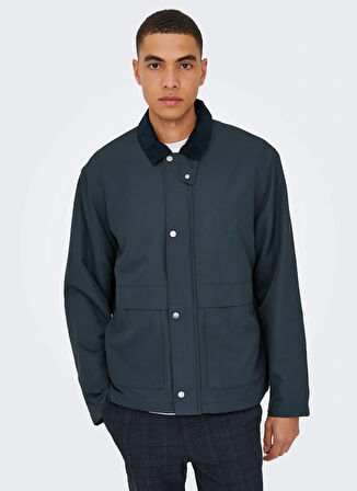 Only & Sons Lacivert Erkek Mont ONSKOSMO PADDED JACKET OTW VD