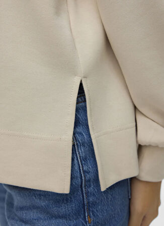 Vero Moda Kapüşon Yaka Düz Krem Kadın Sweatshırt VMHALI LS HOODIE JRS GA BOO