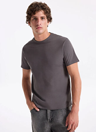 Jack & Jones Bisiklet Yaka Gri Erkek T-Shirt 12283659_JORSTYLING ICON TEE SS CN
