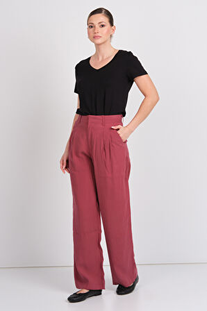 Only Kadın Onlnıca Rahat Kalıp Bol Paça Cepli Pantolon 15348747 Gül Kurusu