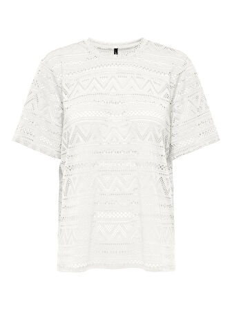 ONLANIRI S/S O-NECK TOP JRS Kadın Beyaz T-Shirt - 15350242