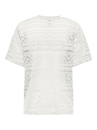 ONLANIRI S/S O-NECK TOP JRS Kadın Beyaz T-Shirt - 15350242