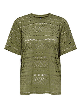 ONLANIRI S/S O-NECK TOP JRS Kadın Yeşil T-Shirt - 15350242