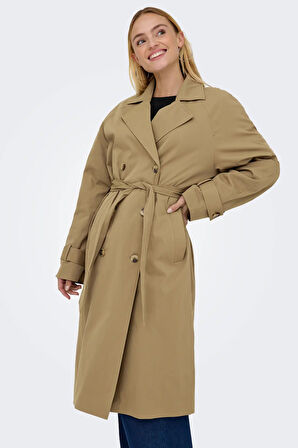 Only Kadın Onlorchıd Belden Bağlamalı Uzun Trençkot 15355443 Kahverengi