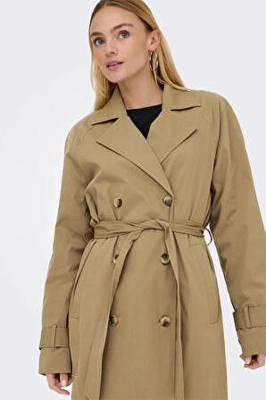Only Kadın Onlorchıd Belden Bağlamalı Uzun Trençkot 15355443 Kahverengi