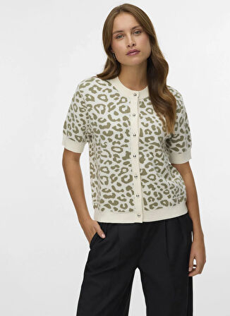 Vero Moda Bisiklet Yaka Normal Çok Renkli Kazak Kadın VMTRES BIEN 2/4 O-NECK CARDIGAN