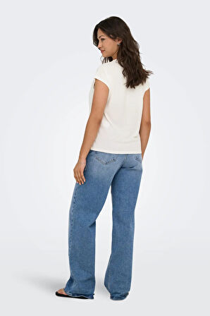 Only Kadın Onlfree Dantel Detaylı Kısa Kollu T-Shirt 15350108 Ekru