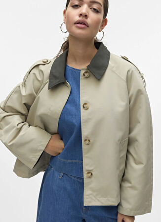 Vero Moda Normal Bej Kadın Ceket VMLUCIA MARIA SHORT JACKET