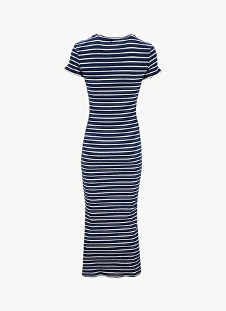 Vero Moda Bisiklet Yaka Lacivert Uzun Kadın Elbise VMSEA SS 7/8 DRESS JRS