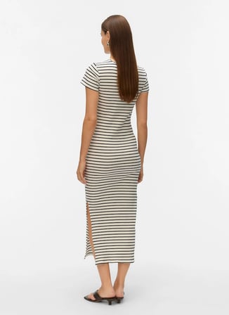 Vero Moda Bisiklet Yaka Beyaz Uzun Kadın Elbise VMSEA SS 7/8 DRESS JRS