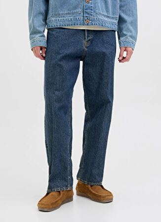 Jack & Jones Normal Bel Bol Kesim Mavi Erkek Denim Pantolon 12278087_JJIEDDIE JJORIGINAL SQ 061