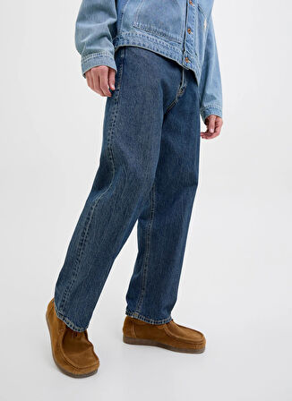 Jack & Jones Normal Bel Bol Kesim Mavi Erkek Denim Pantolon 12278087_JJIEDDIE JJORIGINAL SQ 061