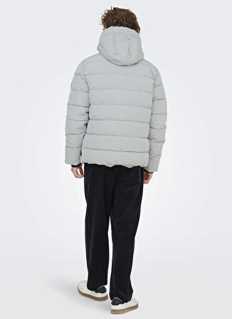 Only & Sons Açık Gri Erkek Mont ONSCAYSON PUFFA OTW NOOS