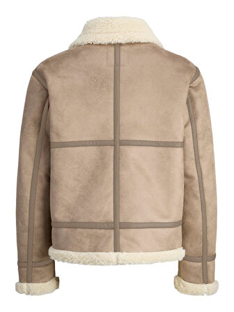 Jack & Jones JORLIVERPOOL Aviator Jacket – Kürklü Yaka Süet Görünümlü Kışlık Erkek Mont SN Koleksiyonu 