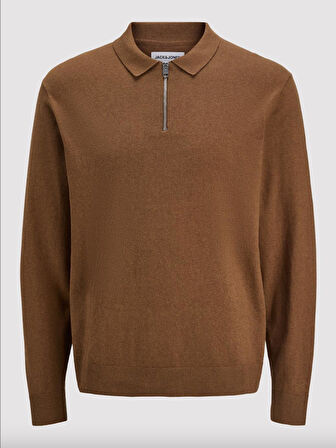 JJEEMIL KNIT POLO HALF ZIP LS NOOS 