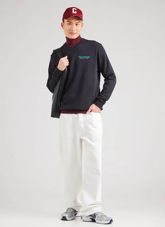Only & Sons Siyah Erkek Rahat Baskılı Sweatshirt ONSTEN REG LS CREW