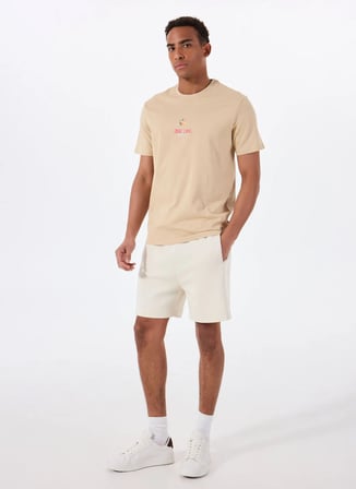 Only & Sons O Yaka Baskılı Açık Kahve Erkek T-Shirt ONSERHAN REG SS TEE CS