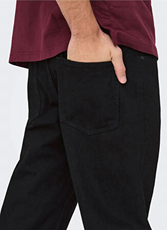 Only & Sons Orta Bel Rahat Siyah Erkek Denim Pantolon ONSEDGE STAY BLACK 3425 AZG DNM NOO