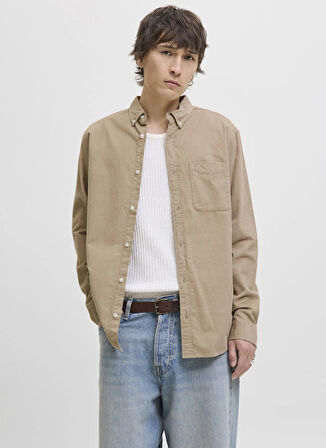Jack & Jones Normal Bej Erkek Gömlek 12278967_JJECLASSIC CORD SHIRT L/S