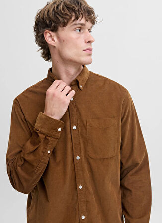 Jack & Jones Normal Kahve Erkek Gömlek 12278967_JJECLASSIC CORD SHIRT L/S