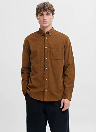 Jack & Jones Normal Kahve Erkek Gömlek 12278967_JJECLASSIC CORD SHIRT L/S
