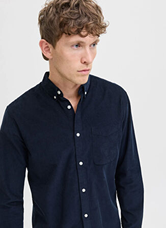 Jack & Jones Normal Lacivert Erkek Gömlek 12278967_JJECLASSIC CORD SHIRT L/S