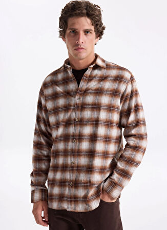 Jack & Jones Normal Kahve Erkek Gömlek 12279546_JJJOSHUA CHECK SHIRT LS