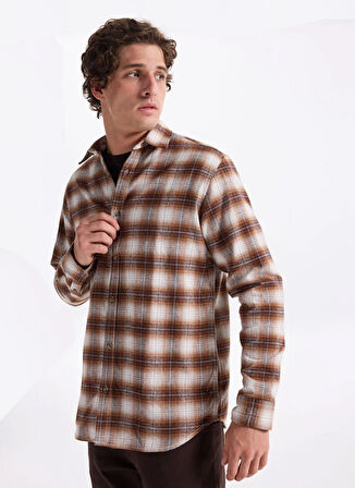Jack & Jones Normal Kahve Erkek Gömlek 12279546_JJJOSHUA CHECK SHIRT LS