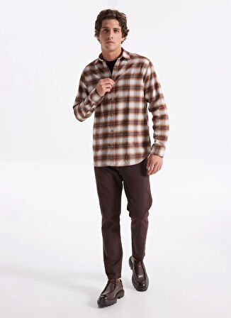 Jack & Jones Normal Kahve Erkek Gömlek 12279546_JJJOSHUA CHECK SHIRT LS