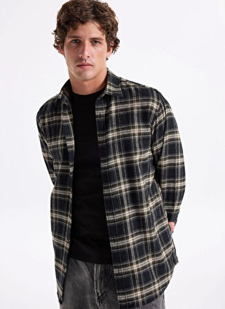 Jack & Jones Normal Siyah Erkek Gömlek 12279546_JJJOSHUA CHECK SHIRT LS