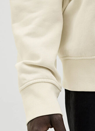 Jack & Jones Bisiklet Yaka Krem Erkek Sweatshırt 12279531_JJEDOVER PRINT SWEAT CREW