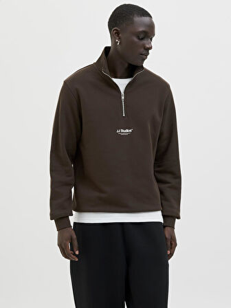 Jack & Jones JJESOHO HN NOOS Sweat | Fermuarlı Yarım Yaka Erkek Sweatshirt 