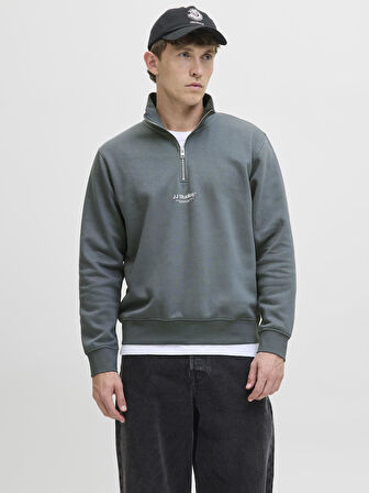 Jack & Jones JJESOHO HN NOOS Sweat | Fermuarlı Yarım Yaka Erkek Sweatshirt 