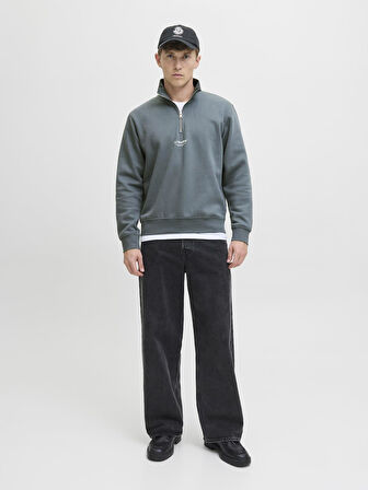 Jack & Jones JJESOHO HN NOOS Sweat | Fermuarlı Yarım Yaka Erkek Sweatshirt 