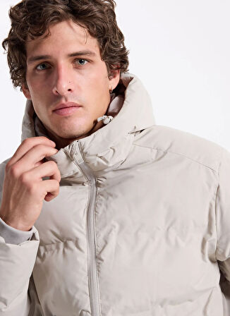 Jack & Jones Açık Gri Erkek Mont 12278749_JJESOHO PUFFER HOOD SN