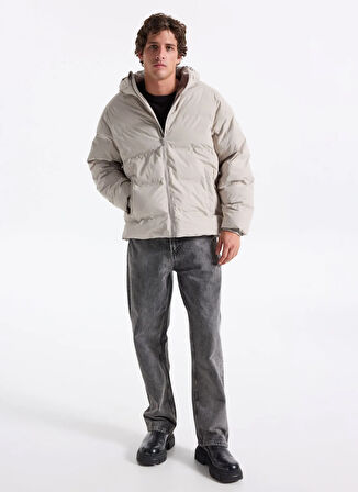 Jack & Jones Açık Gri Erkek Mont 12278749_JJESOHO PUFFER HOOD SN