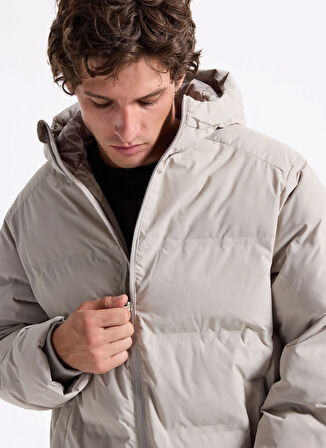 Jack & Jones Açık Gri Erkek Mont 12278749_JJESOHO PUFFER HOOD SN