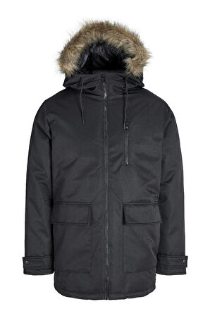 Jack & Jones JJCHARLIE Detachable Faux Fur Parka Erkek Kürk Detaylı Parka - Şık ve Fonksiyonel 