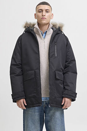 Jack & Jones JJCHARLIE Detachable Faux Fur Parka Erkek Kürk Detaylı Parka - Şık ve Fonksiyonel 