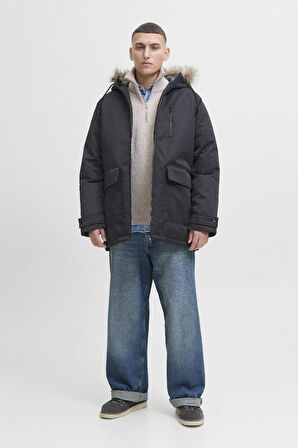 Jack & Jones JJCHARLIE Detachable Faux Fur Parka Erkek Kürk Detaylı Parka - Şık ve Fonksiyonel 