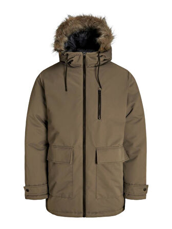 Jack & Jones JJCHARLIE Detachable Faux Fur Parka Erkek Kürk Detaylı Parka - Şık ve Fonksiyonel 