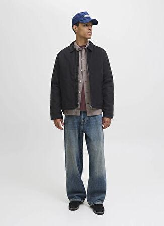 Jack & Jones Siyah Erkek Mont 12278797_JJEDOVER WORKER JACKET NOO
