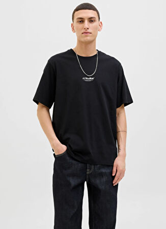Jack & Jones Bisiklet Yaka Siyah Erkek T-Shirt 12278787_JJESOHO TEE SS CREW NECK N