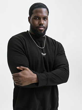 Jack Jones Soho Bisiklet Yaka Büyük Beden Erkek Sweat 12284682