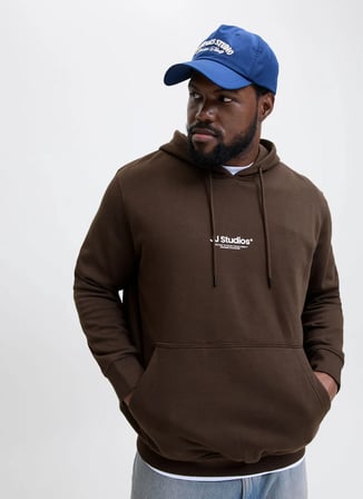 Jack & Jones Kapüşon Yaka Koyu Kahve Erkek Sweatshırt 12279516_JJESOHO SWEAT HOOD NOOS PL
