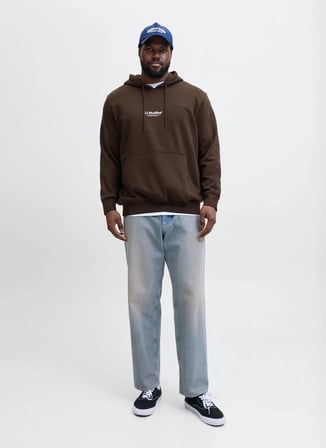 Jack & Jones Kapüşon Yaka Koyu Kahve Erkek Sweatshırt 12279516_JJESOHO SWEAT HOOD NOOS PL