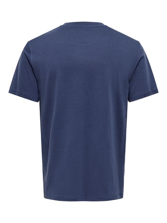 ONSMAX LIFE SS STITCH TEE NOOS Erkek Mavi T-Shirt - 22025208