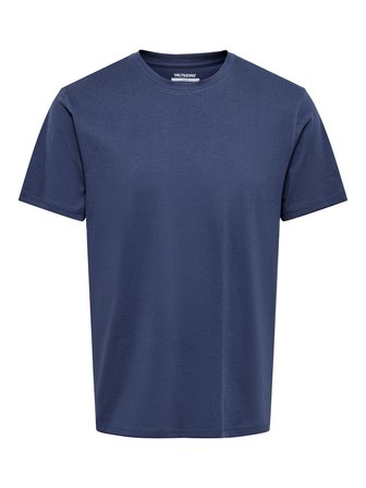 ONSMAX LIFE SS STITCH TEE NOOS Erkek Mavi T-Shirt - 22025208